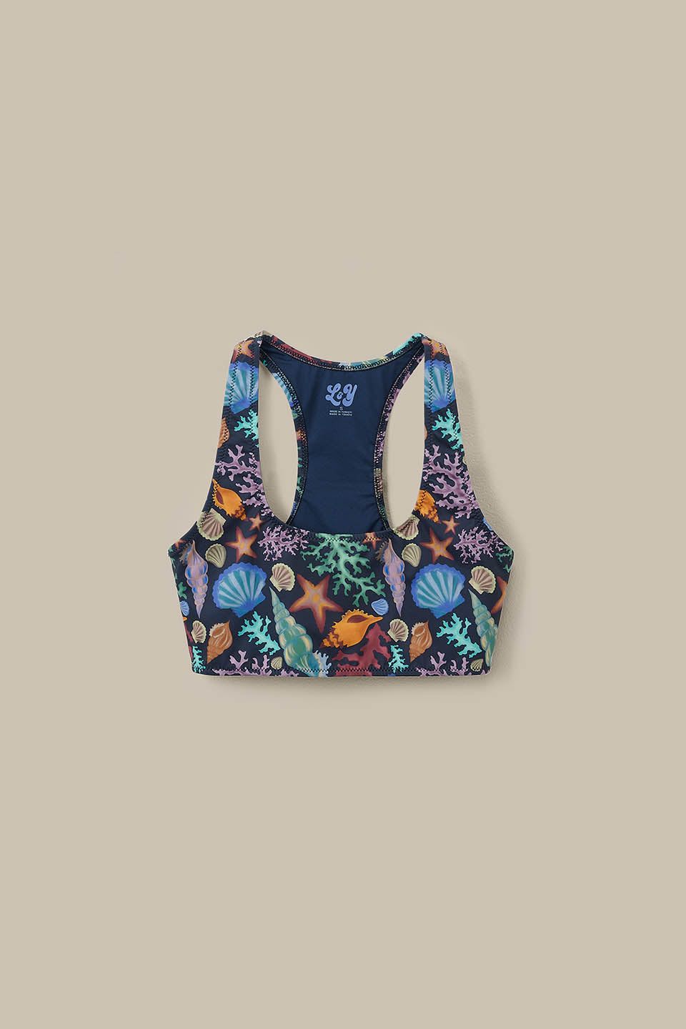Morella - Racerback Bikini Top in Shell Print