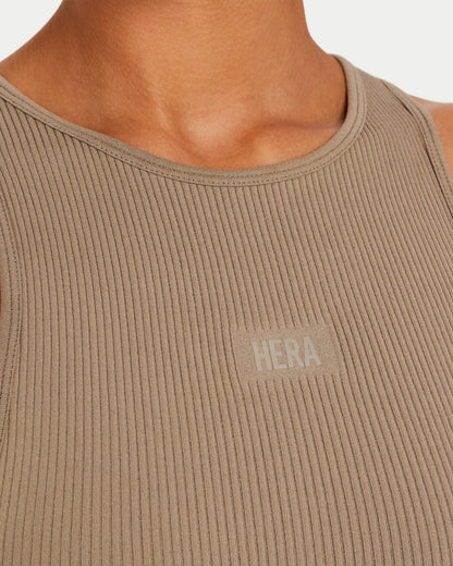 Womens Ribbed Base Racer Crop Top