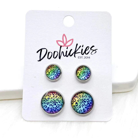 Neon Leopard Mommy & Me Sets in Stainless Steel