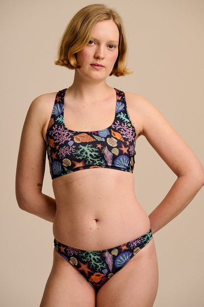 Aria - Low Rise Bikini Bottoms in Shell Print