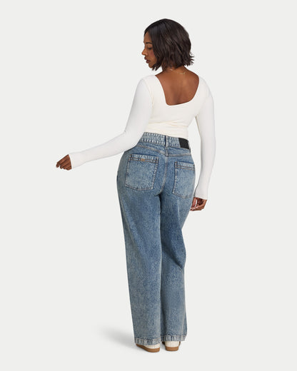 Womens Essential Dual Wear Long Sleeve Top