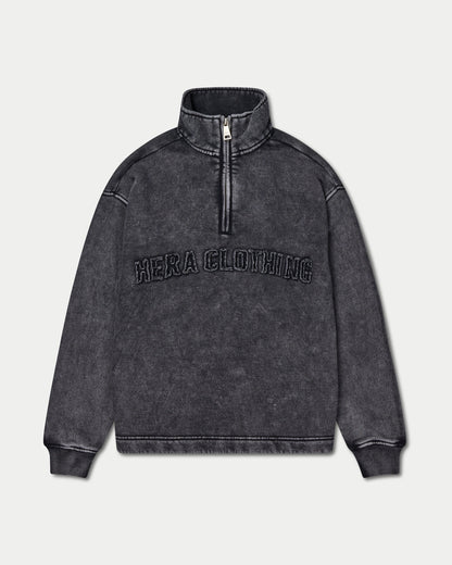 Womens Signature Washed Oversized 1/4 Zip Sweatshirt