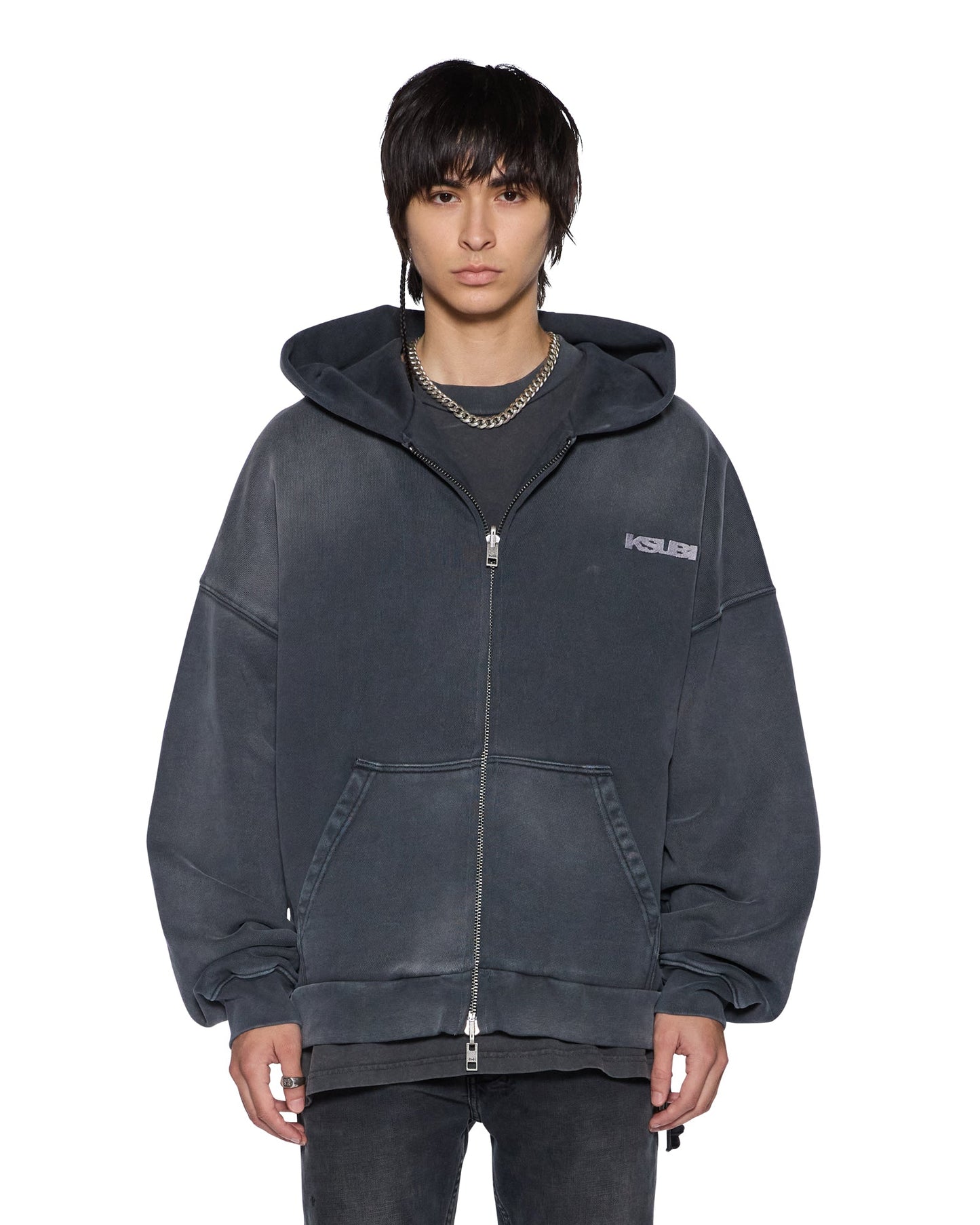 ACE EKCESS ZIP THRU HOODIE BLACK FADE