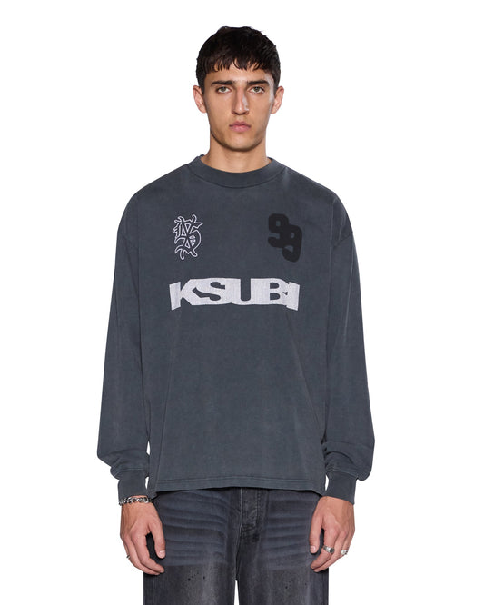 RUGGED EKCESS LS TEE BLASTED BLACK