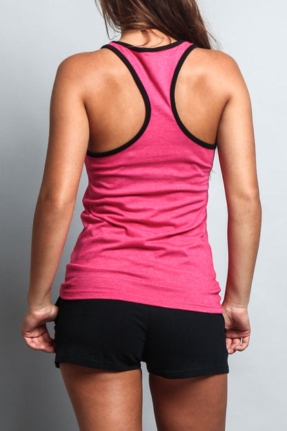 Women's Basic Contrast Piping Light Weight Tank Top (2-Pack)