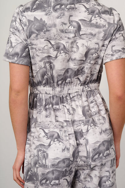 L.E. Ragan - Cotton Jumpsuit in Dinosaurs Natural History Museum & Yak