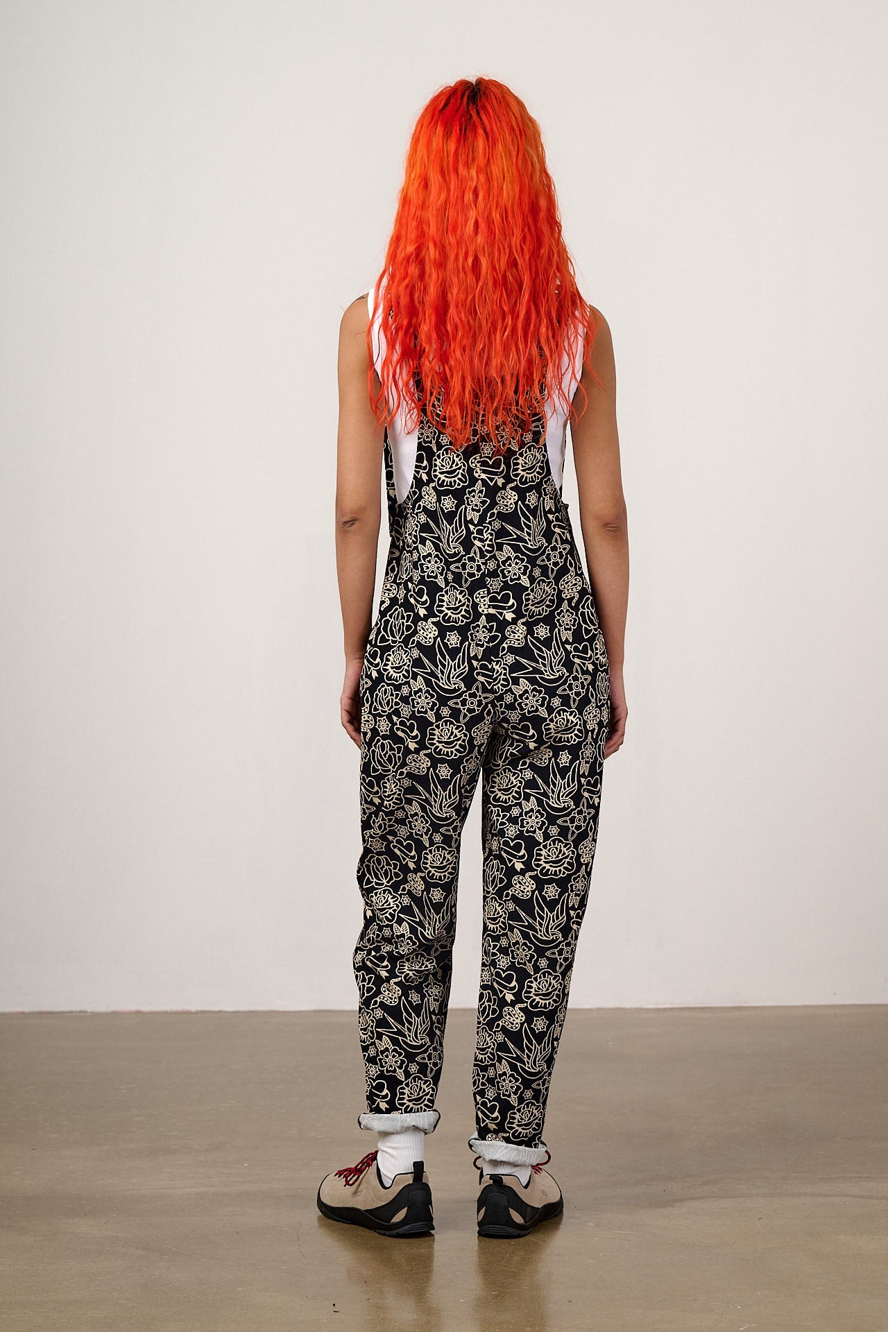 Original - Cotton Dungarees in Black & White Tattoo