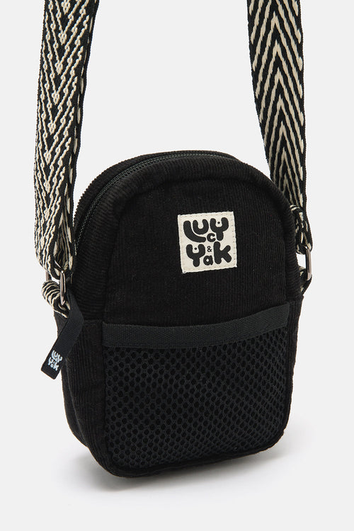 Brady - Crossbody Corduroy Bag in Black