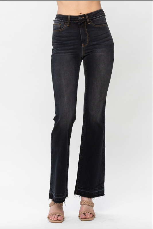 Judy Blue Release Hem Slim Bootcut Jeans - Vintage Black